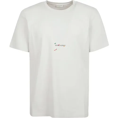 Round Neck T-shirts and Polos , male, Sizes: XS - Saint Laurent - Modalova