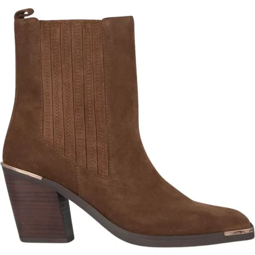 Square Toe Block Heel Boot , female, Sizes: 7 UK, 5 UK, 3 UK, 2 UK, 4 UK, 6 UK, 8 UK - Alma en Pena - Modalova