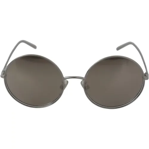 Silber Graue Linse Runde Sonnenbrille Frauen - Dolce & Gabbana - Modalova