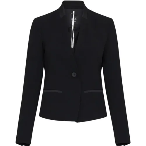 Blazers, female, , Size: L Crêpe Blazer Miranda - Marella - Modalova