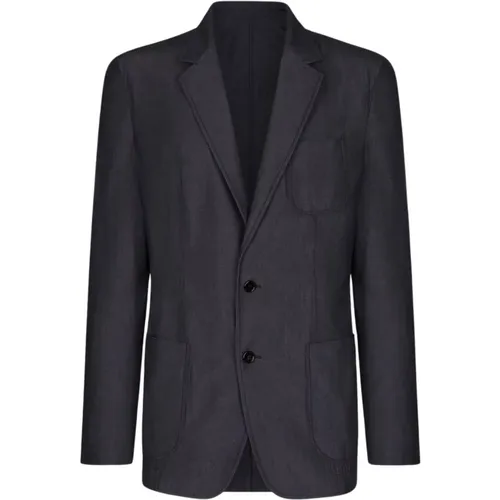 Blazers, male, , Size: L Denim Blazer Jacket Slim Fit - Dolce & Gabbana - Modalova