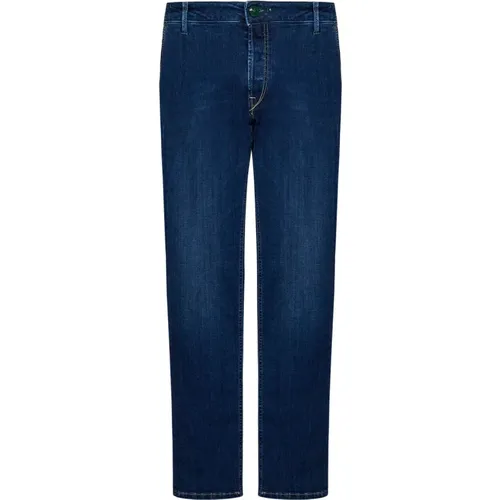 Blaue Denim Regular-Fit Jeans - Hand Picked - Modalova