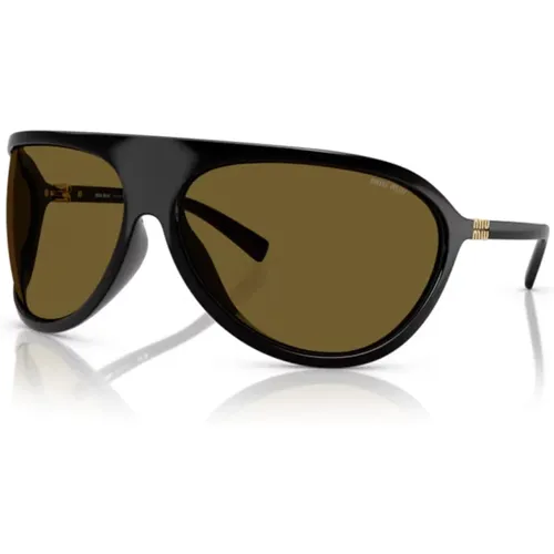 Stylish Sunglasses with Dark Brown Lenses , unisex, Sizes: ONE SIZE - Miu Miu - Modalova