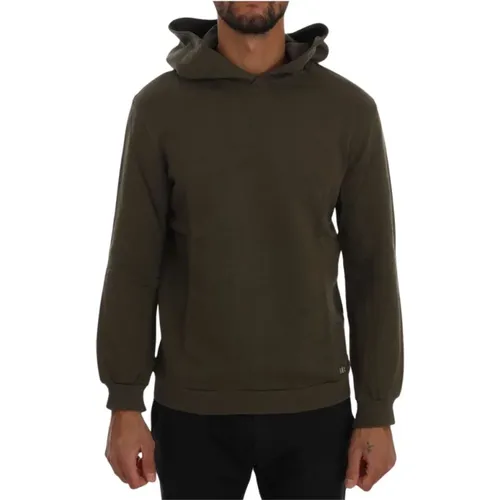 Grner Hoodie Baumwolle Eleganter Stil , Herren, Größe: L - Daniele Alessandrini - Modalova