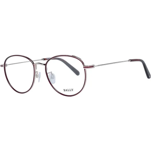 Glasses, unisex, , Size: ONE SIZE Burgundy Unisex Round Optical Frames - Bally - Modalova