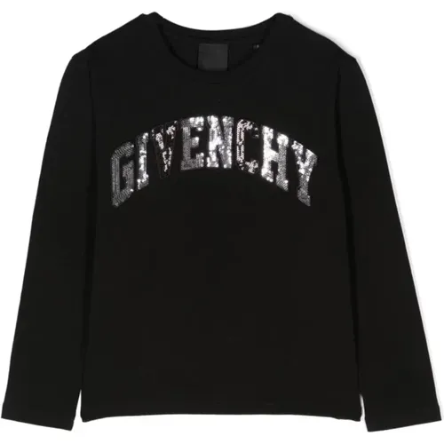 Stilvolles schwarzes Baumwoll-Jersey-Mädchen-T-Shirt - Givenchy - Modalova