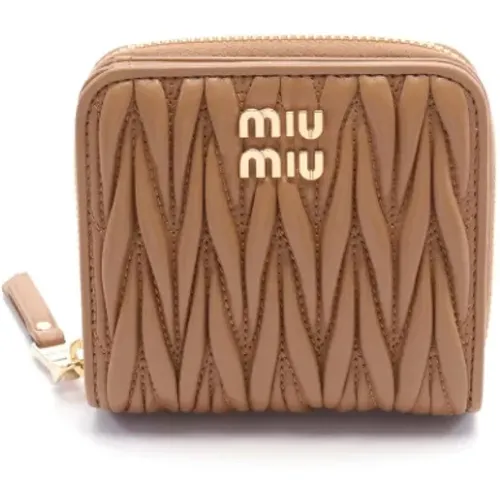 Pre-owned Wallets, female, , Size: ONE SIZE Pre-owned Leather wallets - Miu Miu Pre-owned - Modalova