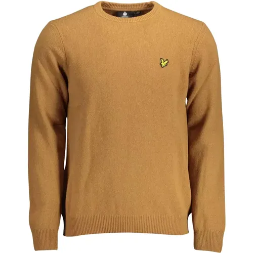 Round-neck Knitwear, male, , Size: S Logo Applique Long-Sleeved Wool Shirt - Lyle & Scott - Modalova