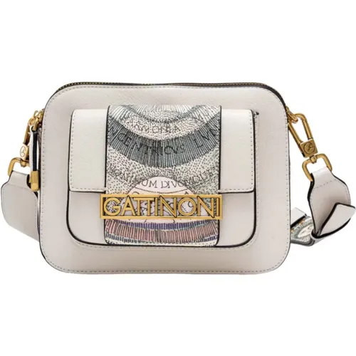 Cross Body Bags, female, , Size: ONE SIZE Shoulder Bag Ivory Planetarium Print - Gattinoni - Modalova