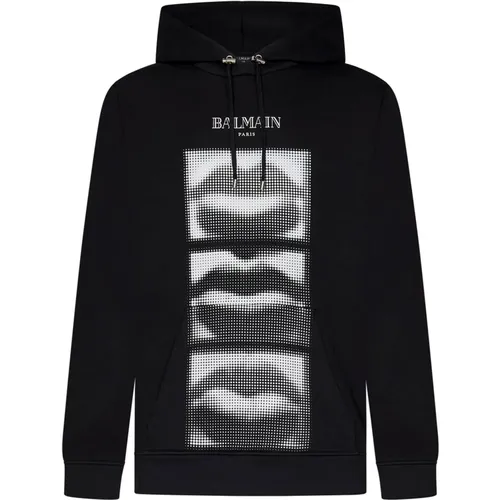 Lips Print Hoodie , male, Sizes: S, M - Balmain - Modalova