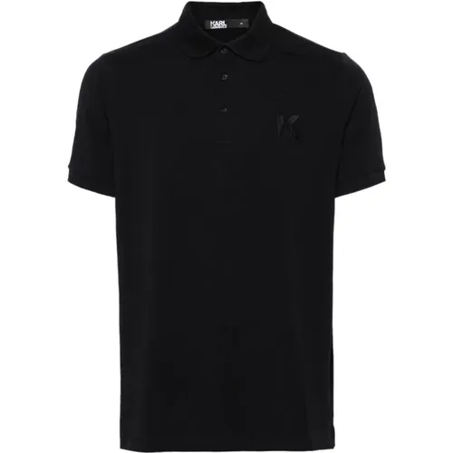 Herren Poloshirt mit Vintage-Logo-Akzenten , Herren, Größe: L - Karl Lagerfeld - Modalova