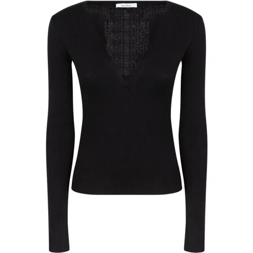 Schwarzer Kaschmir Seiden Pullover , Damen, Größe: M - Max Mara - Modalova