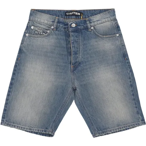 Reguläre Denim Shorts Mittelblau - IUTER - Modalova