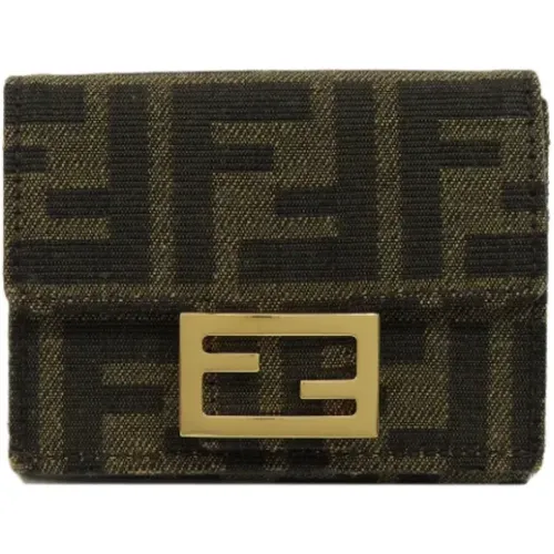 Pre-owned Wallets, female, , Size: ONE SIZE Pre-owned Canvas wallets - Fendi Vintage - Modalova