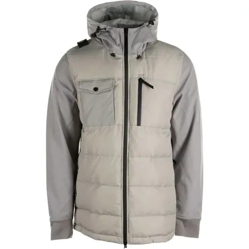 Hooded Softshell Down Quilt Jacket , male, Sizes: M - Ma.strum - Modalova