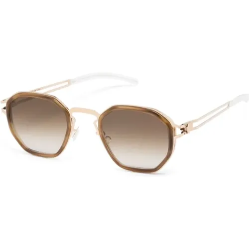 Champagne Gold/Galapagos Raw Sunglasses , female, Sizes: ONE SIZE - Mykita - Modalova