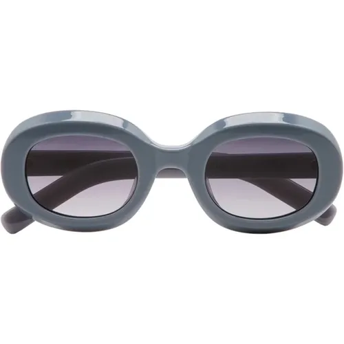 Laroy Grey Oval Acetate Sunglasses , female, Sizes: 49 MM - Kaleos - Modalova
