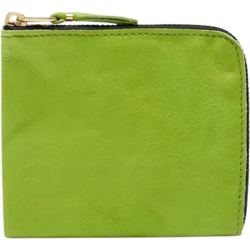 Grünes Gewaschenes Leder Mini Portemonnaie , Herren, Größe: ONE Size - Comme des Garçons - Modalova