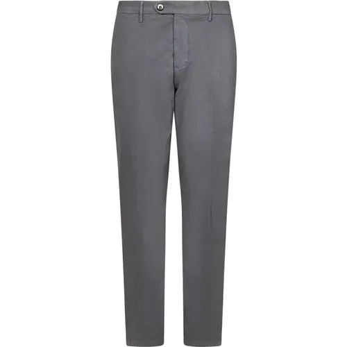 Chinos, male, , Size: W40 Slim Fit Grey Trousers with Ironed Pleat - Michael Coal - Modalova