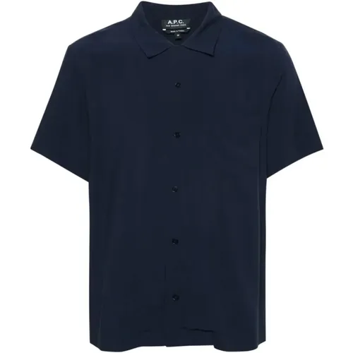 Men's Clothing Shirts Darkblue (Navy) Ss24 , male, Sizes: L, M - A.p.c. - Modalova