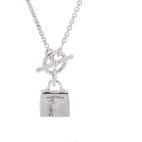 Pre-owned Silver necklaces , female, Sizes: ONE SIZE - Hermès Vintage - Modalova