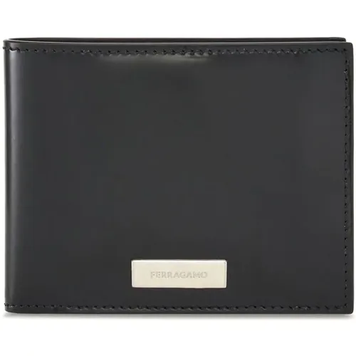 Wallets & Cardholders, male, , Size: ONE SIZE Leather Wallet with Multiple Compartments - Salvatore Ferragamo - Modalova