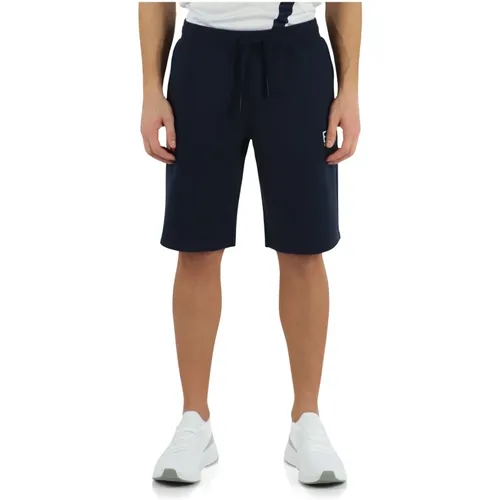 Sportliche Shorts aus Viskosemischung mit Logo-Print , Herren, Größe: M - Emporio Armani EA7 - Modalova
