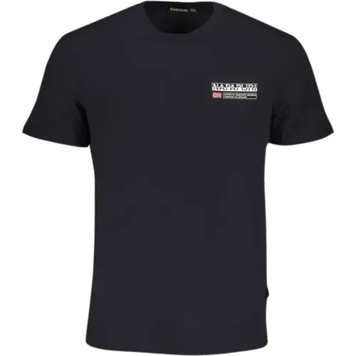 Schwarzes T-Shirt mit Logo-Druck , Herren, Größe: 2XL - Napapijri - Modalova