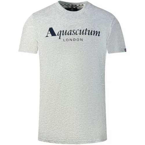 Baumwoll-T-Shirt mit Union Jack Flagge , Herren, Größe: XL - Aquascutum - Modalova