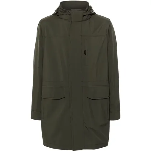 Parkas, male, , Size: XL Hooded Parka Jacket Olive - Brioni - Modalova