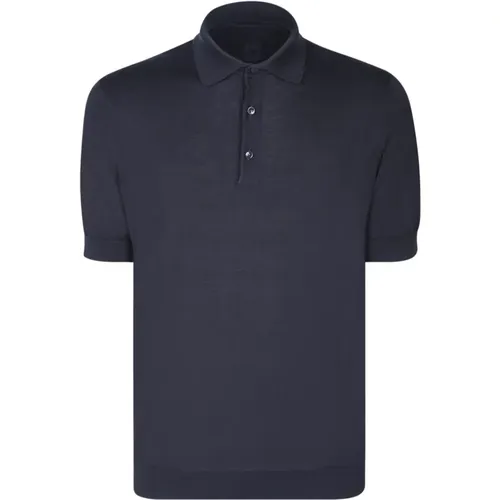Blau Baumwoll-Poloshirt Kurzarm , Herren, Größe: L - Lardini - Modalova