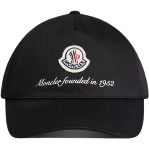 Caps, male, , Size: ONE SIZE Cotton Baseball Cap with Logo 1952 - Moncler - Modalova