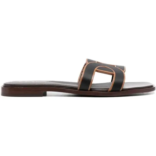 Leather Logo Strap Sandals , female, Sizes: 3 UK, 4 UK - TOD'S - Modalova