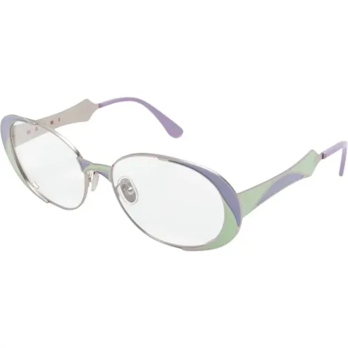 Glasses, female, , Size: 55 MM Q4M Tarassqa Violet Optical Frame - Marni - Modalova