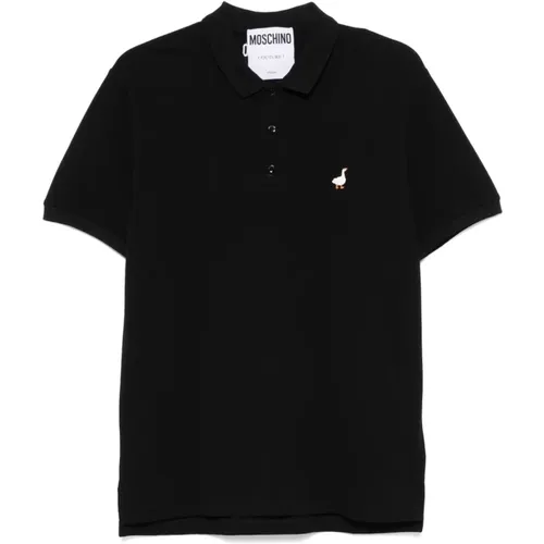 Polo Shirts, male, , Size: M Embroidered motif polo shirt - Moschino - Modalova