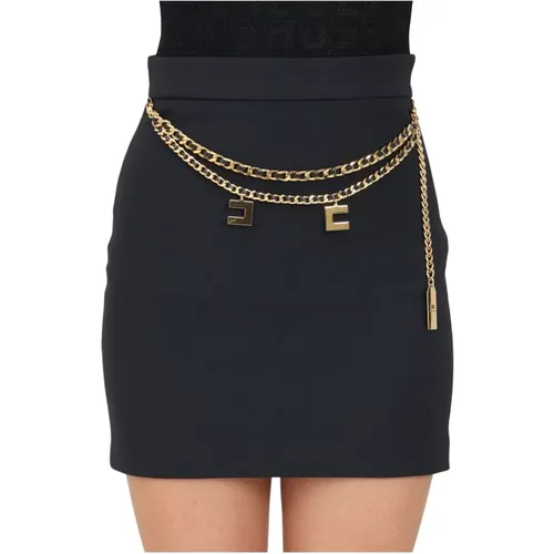 Short Skirt Double Stretch Crepe , female, Sizes: M - Elisabetta Franchi - Modalova