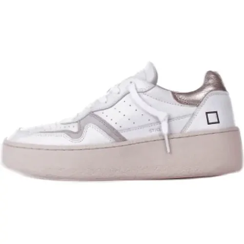 Sneakers, female, , Size: 6 US Leather Side Logo Sneakers - D.a.t.e. - Modalova