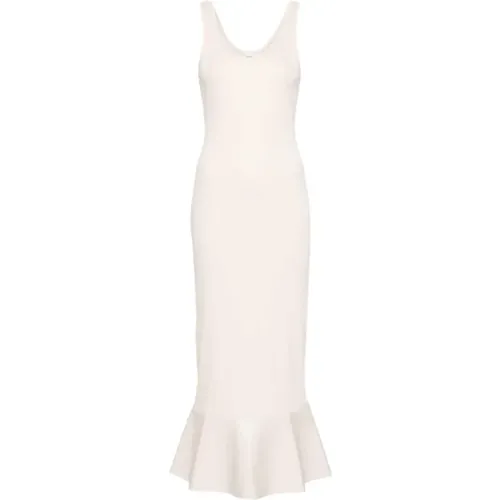 Weiße Talulla Midi Kleid Geripptes Design , Damen, Größe: M - Nanushka - Modalova