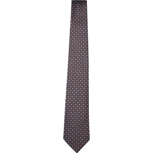 Ties, male, , Size: ONE SIZE Geometric Jacquard Tie - Canali - Modalova