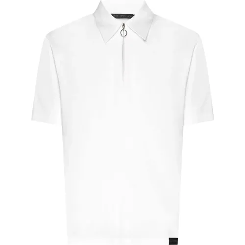 Cotton Polo Shirt with Zip , male, Sizes: M, 3XL, XL, L, 2XL, 4XL - Low Brand - Modalova