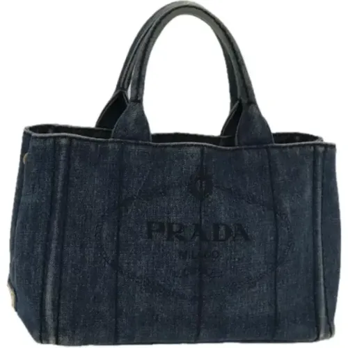 Pre-owned Tote Bags, female, , Size: ONE SIZE Pre-owned Canvas handbags - Prada Vintage - Modalova