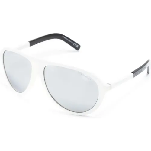 Weiße Sonnenbrille mit Originalzubehör - Moncler - Modalova