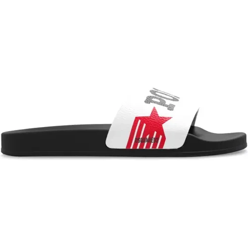 Slides mit Logo , Herren, Größe: 39 EU - Dsquared2 - Modalova