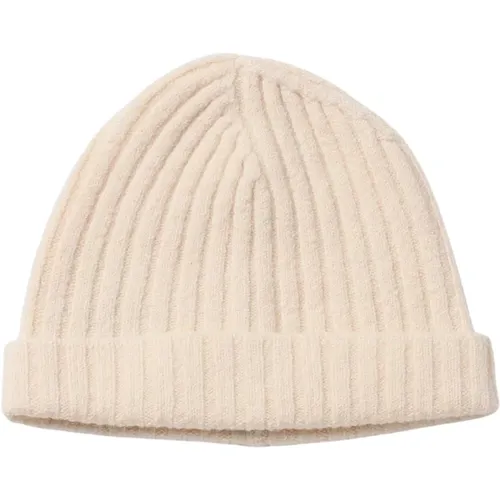 Beanies, female, , Size: ONE SIZE Elegant Ribbed Cashmere Beanie Hat - Jil Sander - Modalova