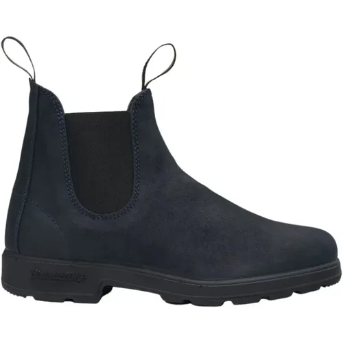 Blaue gewachste Wildlederstiefel - Blundstone - Modalova