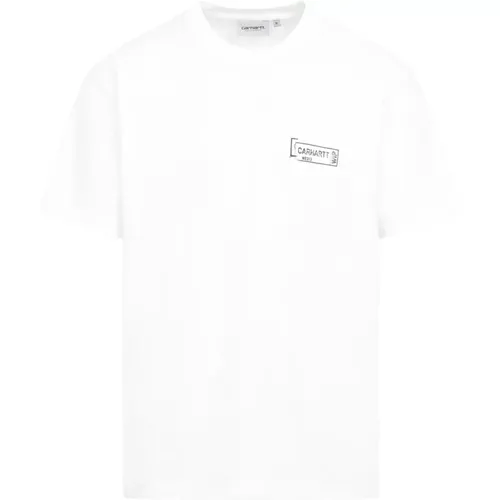 Stamp T-Shirt Weiß Schwarz , Herren, Größe: S - Carhartt WIP - Modalova