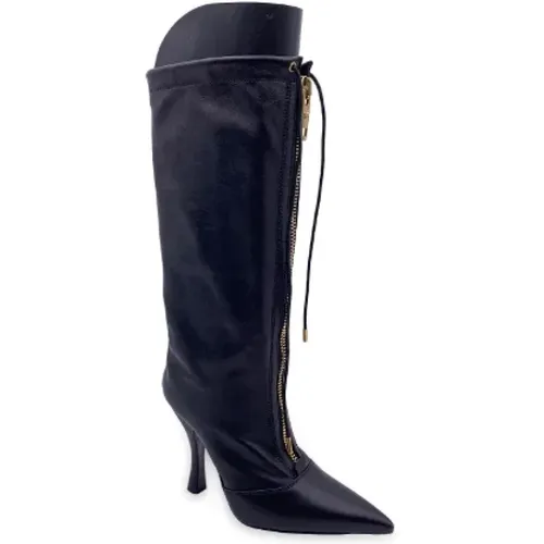 Pre-owned Leather boots , female, Sizes: 3 UK - Versace Pre-owned - Modalova