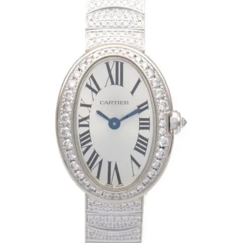 Pre-owned Watches, female, , Size: ONE SIZE Pre-owned White Gold watches - Cartier Vintage - Modalova