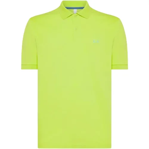 Solid Regular Polo in Limettengrün , Herren, Größe: XL - Sun68 - Modalova