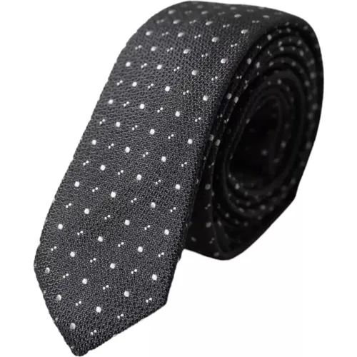 Ties, male, , Size: ONE SIZE Polka Dot Silk Tie for Men - Dolce & Gabbana - Modalova